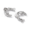 Brass Micro Pave Clear Cubic Zirconia Charms KK-F871-45P-2