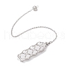 304 Stainless Steel Chain Macrame Pouch Empty Stone Holder Dowsing Pendulums PALLOY-JF02877-03-4