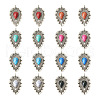 16Pcs 8 Styles Alloy Resin Imitation Gemstone Pendants RESI-TA0001-51-2