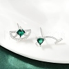 S925 Sterling Silver Cubic Zirconia Stud Earrings EJEW-V019-01P-3
