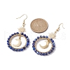 Moon & Star Copper Wire Wrapped Dangle Earrings EJEW-TA00312-3