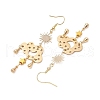 Brass & 304 Stainless Steel Dangle Earrings EJEW-TA00436-01-4