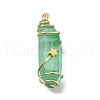 Electroplated Natural Quartz Crystal Pendants PALLOY-JF02087-02-2