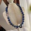 12mm Round Natural Lapis Lazuli Beaded Necklaces FS-WG85822-01-3