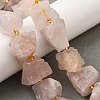 Raw Rough Natural Rose Quartz Beads Strands G-Z087-B04-1