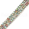 Electroplate Transparent Glass Beads Strands EGLA-L044-G-2