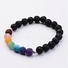 Natural Lava Rock Bead Stretch Bracelets BJEW-JB02508-1