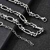 304 Stainless Steel Oval Textured Infinity Link Chain Necklaces for Women Men NJEW-K249-20A-P-3