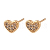 Brass Micro Pave Clear Cubic Zirconia Stud Earrings for Women EJEW-G428-25G-04-4