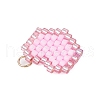 Seed Beads Beaded Charms PALLOY-MZ00359-02-4