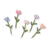 4Pcs 4 Colors Seed Beads Beaded Charms PALLOY-JF02850-4