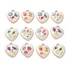 Rack Plating Alloy Enamel Pendants X-FIND-E043-02KCG-1