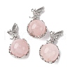 Natural Rose Quartz Round Pendants G-G207-01P-06-1