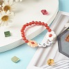 Love Flower Beads Stretch Bracelet for Kid BJEW-JB06954-4