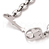 Tarnish Resistant 201 Stainless Steel Clover Skeleton Key Link Bracelet with Coffee Bean chains for Men Women STAS-E160-28P-3