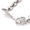 304 Stainless Steel Clover Skeleton Key Link Bracelet with Coffee Bean chains for Men Women STAS-E160-28P-3