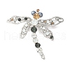 Dragonfly Alloy Rhinestone Brooches for Backpack Clothes JEWB-M067-06P-03-1