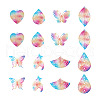 Biyun 16Pcs 8 Style 430 Stainless Steel Filigree Pendants STAS-BY0001-15-11