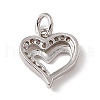 Brass Micro Pave Clear Cubic Zirconia Charms ZIRC-F132-93P-2