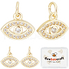 Beebeecraft 10Pcs Rack Plating Brass Clear Cubic Zirconia Charms ZIRC-BBC0003-06-1