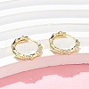 Bamboo Brass Micro Pave Clear Cubic Zirconia Hoop Earrings EJEW-Z102-05G-2