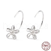 Flower 925 Sterling Silver Stud Earrings for Girl Women EJEW-I259-12S-4