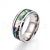 201 Stainless Steel Wide Band Finger Rings RJEW-T005-7-07-1