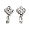 Rack Plating Brass Micro Pave Clear Cubic Zirconia Ice Pick Pinch Bails KK-K340-32P-1
