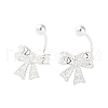 999 Fine Silver Bowknot Ear Plugs Gauges EJEW-P296-15S-1