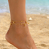 Brass Bell Tassel Double Layer Anklets for Wwomen Daily Beach Vacation Jewelry CO6617-3
