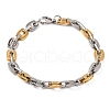 201 Stainless Steel Rectangle Link Chain Bracelets BJEW-B078-51GP-1