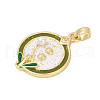 Brass Micro Pave Cubic Zirconia Pendants KK-U068-06G-2