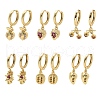 Brass Cubic Zirconia Hoop Earrings EJEW-Q015-01G-2
