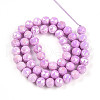 Electroplate Glass Beads Strands GLAA-N010-8mm-10-2