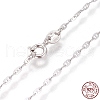Anti-Tarnish Rhodium Plated 925 Sterling Silver Mariner Link Chain Necklaces STER-L059-10P-4