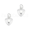 Unicraftale 2Pcs 925 Sterling Silver Puffed Heart Charms with Jump Rings STER-UN0001-61S-1
