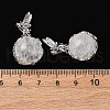 Natural Quartz Crystal Round Pendants G-G207-01P-08-3