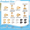 ARRICRAFT 24Pcs 12 Style 304 Stainless Steel Ear Stud Findings STAS-AR0002-01-2