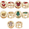 Beebeecraft 15Pcs 5 Colors Real 18K Gold Plated Brass Micro Pave Cubic Zirconia Multi-Strand Links ZIRC-BBC0002-90-1