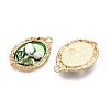 Rack Plating Alloy Enamel Pendants ENAM-N056-377KCG-2