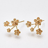 Brass Stud Earring Findings KK-S350-427-1