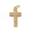 Brass Micro Pave Clear Cubic Zirconia Pendants KK-WH0035-81-1