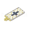 Handmade Glass Seed Beaded Rectangle with Cross Pendants PALLOY-MZ00616-01-3