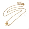 Ion Plating(IP) 304 Stainless Steel Cable Chain Bowknot Pendant Necklaces NJEW-Z041-03G-04-2