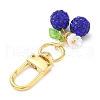 Polymer Clay Rhinestone Cherry Pendant Decorations HJEW-JM03269-02-4