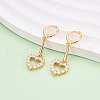 Brass Micro Pave Cubic Zirconia Leverback Earrings EJEW-N058-18A-G-1