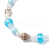 Summer Beach Natural Shell & Glass & Synthetic Turquoise Beaded Anklets for Women AJEW-AN00683-4