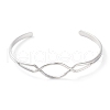 Rack Plating Brass Hollow Oval Open Cuff Bangle BJEW-B070-01P-1