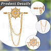 Gorgecraft 2Pcs Helm Zinc Alloy Hanging Chain Brooches with Crystal Rhinestone FIND-GF0006-83G-6