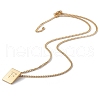 Titanium Steel Initial Letter Rectangle Pendant Necklace for Men Women NJEW-E090-01G-06-2